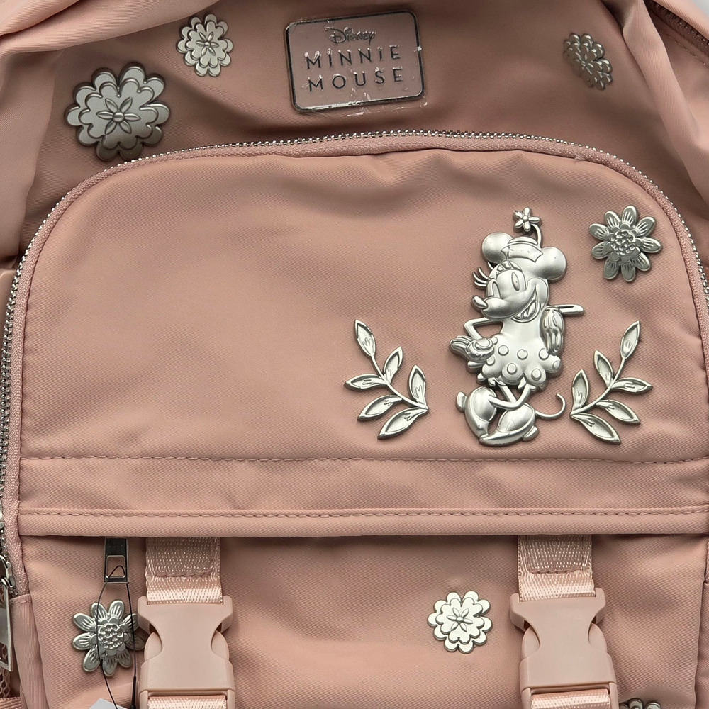 Disney Minnie Mouse Floral Blush Multi-Pocket Backpack New - Picture 3 of 3